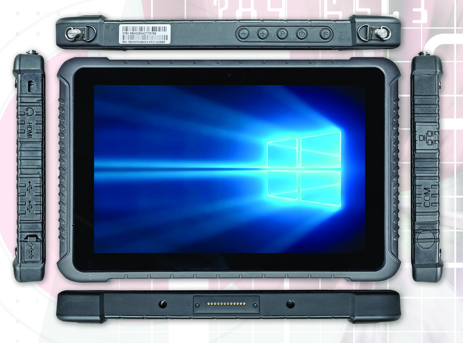 Emdoor Em-I16h Rugged Tablet pc, Intel Windows 10 Ip65 Tablet Pc With  Bluetooth